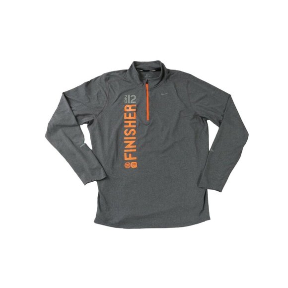 Nike Tops - NIKE Dri-Fit Shirt Women's 1/4 Zip Reflective Florescent Gray Orange Large 5069